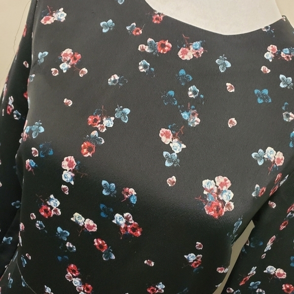 Banana Republic Floral Print Bateau Neck Open Back Dress Size 2, Cocktail Party - Picture 3 of 12